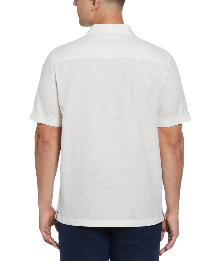Multi-Tuck Embroidered Shirt (Bleached Sand) 