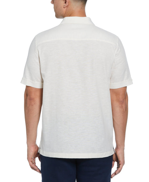 Multi-Tuck Embroidered Shirt (Bleached Sand) 