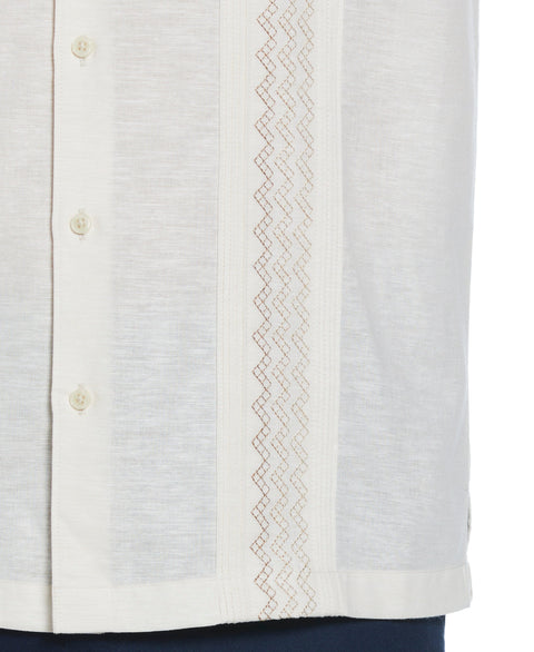 Multi-Tuck Embroidered Shirt (Bleached Sand) 