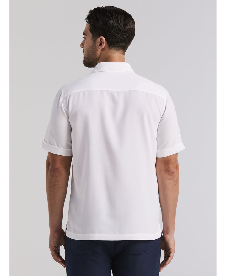 Ombre Embroidered Panel Shirt-Casual Shirts-Cubavera