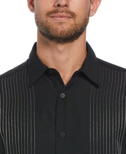 Ombre Embroidered Stripe Shirt (Jet Black) 