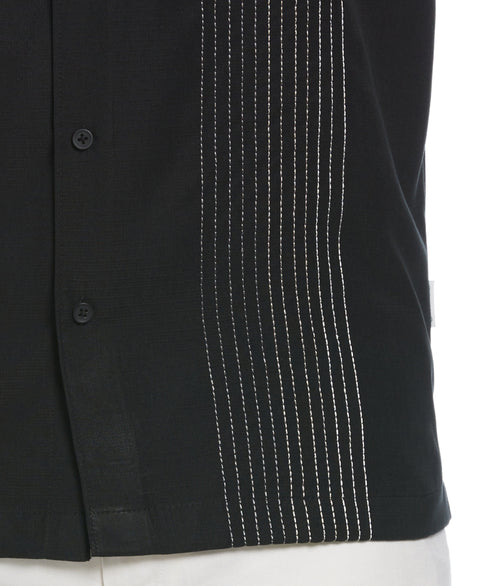 Ombre Embroidered Stripe Shirt (Jet Black) 