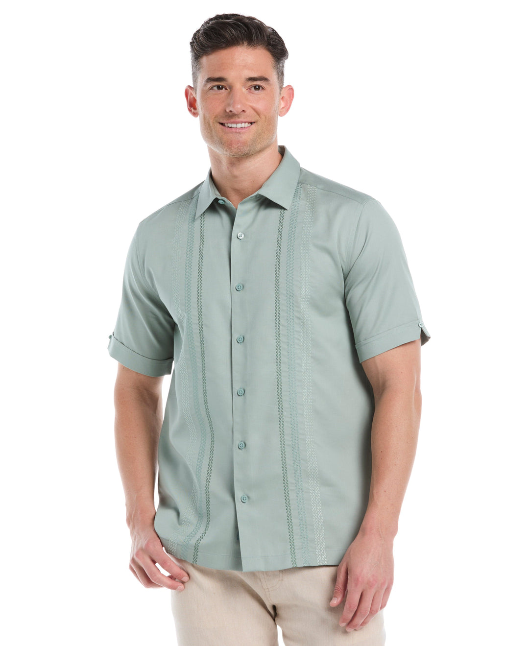 Ombre Embroidery Panel Shirt (Blue Surf) 