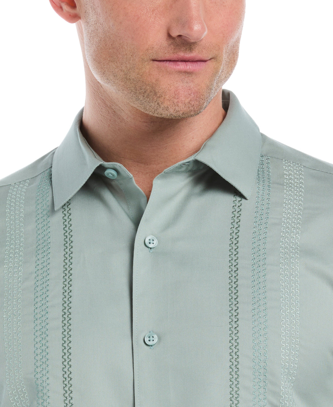 Ombre Embroidery Panel Shirt (Blue Surf) 