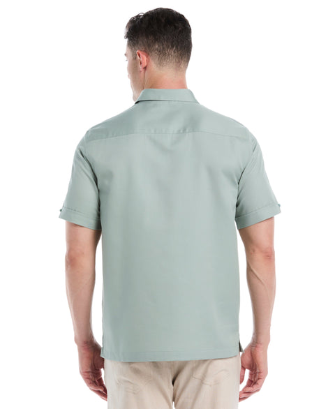 Ombre Embroidery Panel Shirt (Blue Surf) 