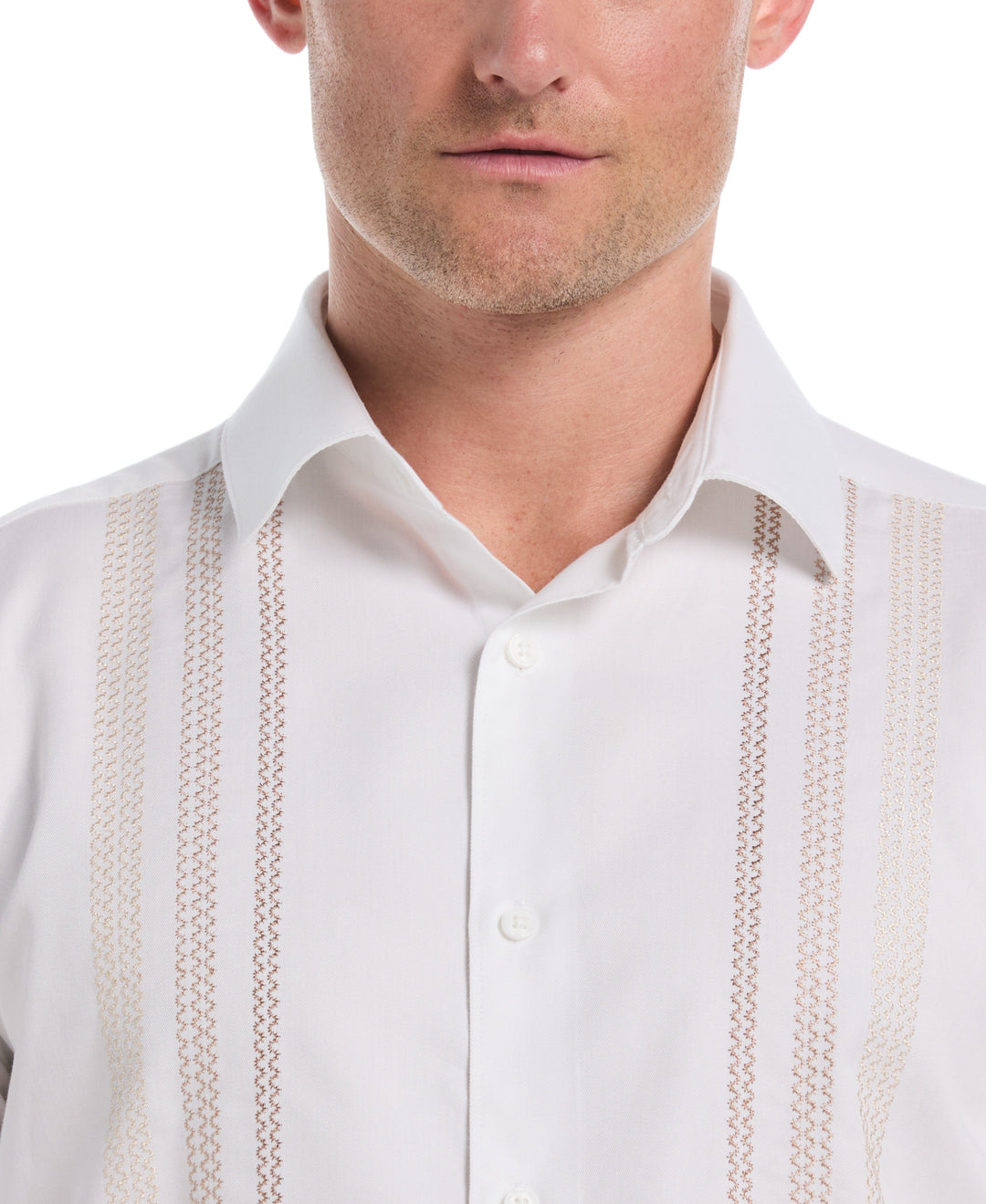 Ombre Embroidery Panel Shirt (Brilliant White) 