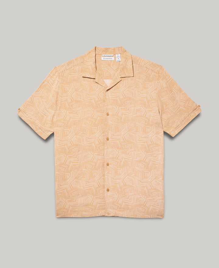 Organic Geometric Print Shirt (Iced Coffee) 