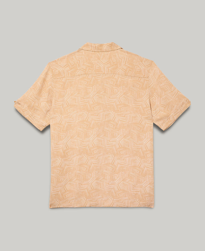 Organic Geometric Print Shirt (Iced Coffee) 