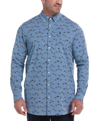 Big & Tall EcoVero™ Woven Poplin Stretch Shirt (Spring Lake) 