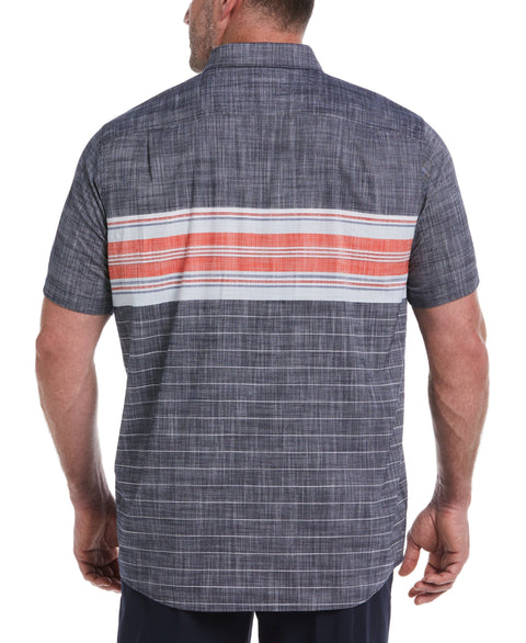 Big & Tall Engineered Chest Stripe Polo (Dark Sapphire) 