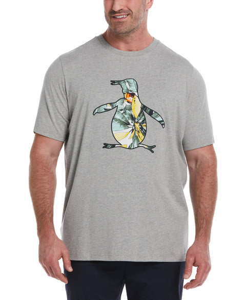 Big & Tall Floral Fill Pete Tee (Rain Heather) 