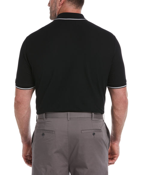 Big & Tall Mega Pete Pique Polo (True Black) 