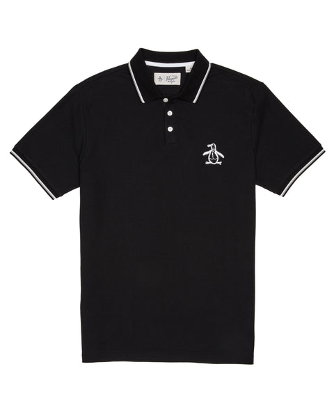 Big & Tall Mega Pete Pique Polo (True Black) 