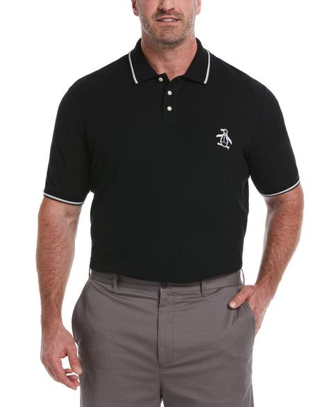 Big & Tall Mega Pete Pique Polo (True Black) 