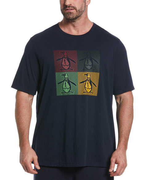 Big & Tall Multiple Pete Print Tee (Dark Sapphire) 