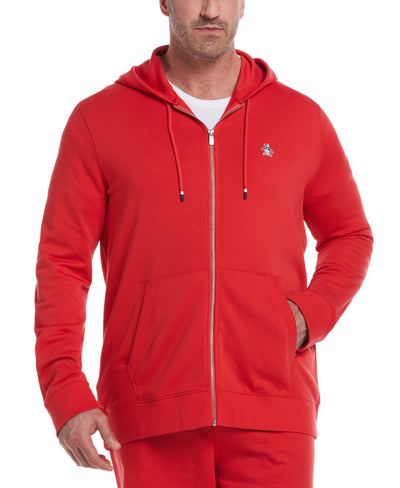 Big & Tall Sticker Pete Full Zip Fleece Hoodie (Rococco Red) 
