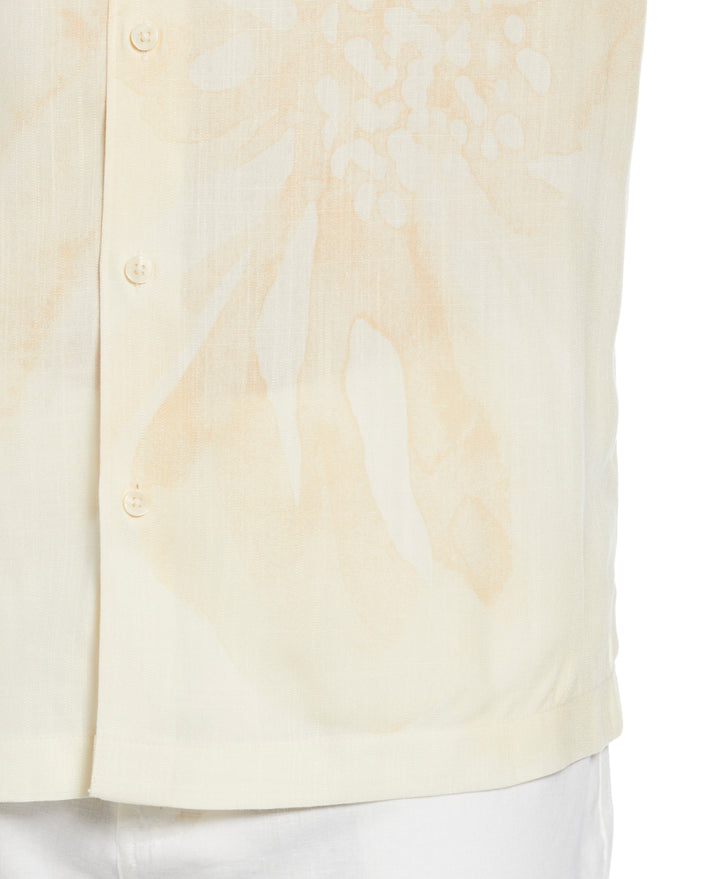 Oversized Tropical Placement Print Shirt (Antique White) 