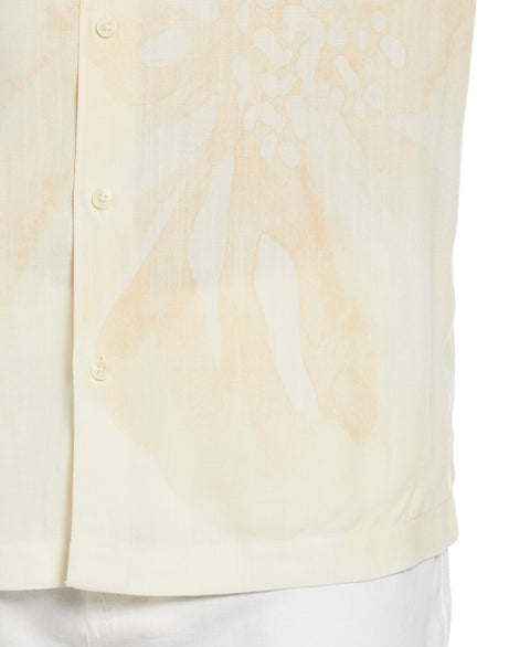 Oversized Tropical Placement Print Shirt (Antique White) 