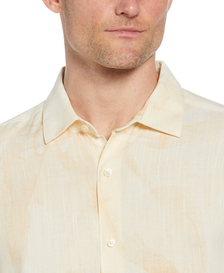 Oversized Tropical Placement Print Shirt (Antique White) 