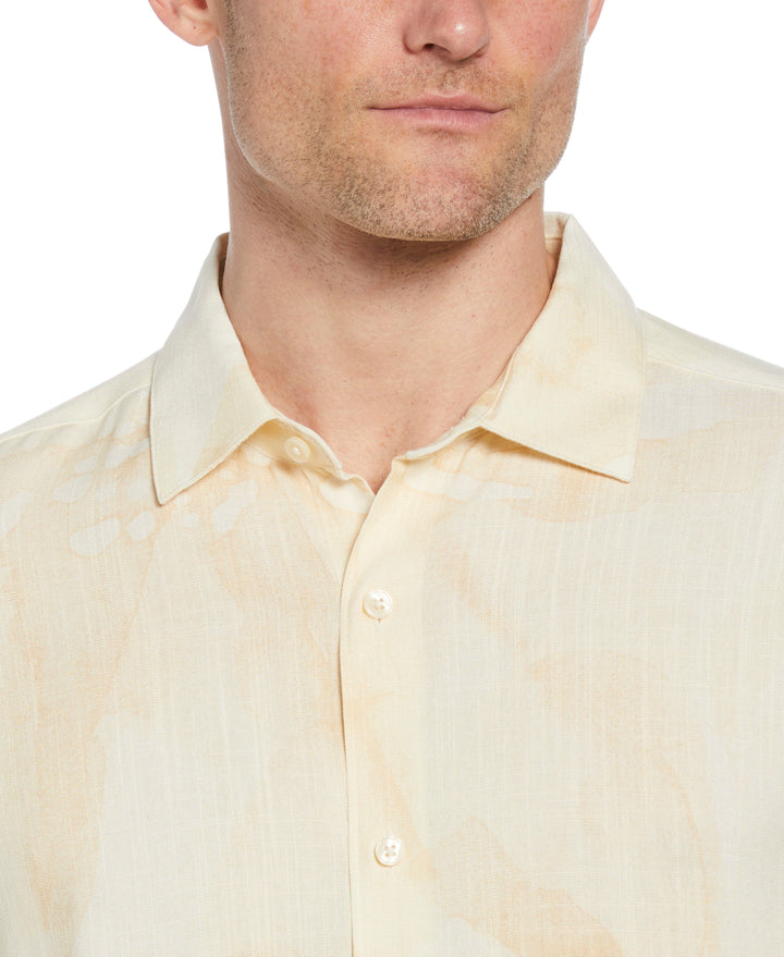 Oversized Tropical Placement Print Shirt (Antique White) 