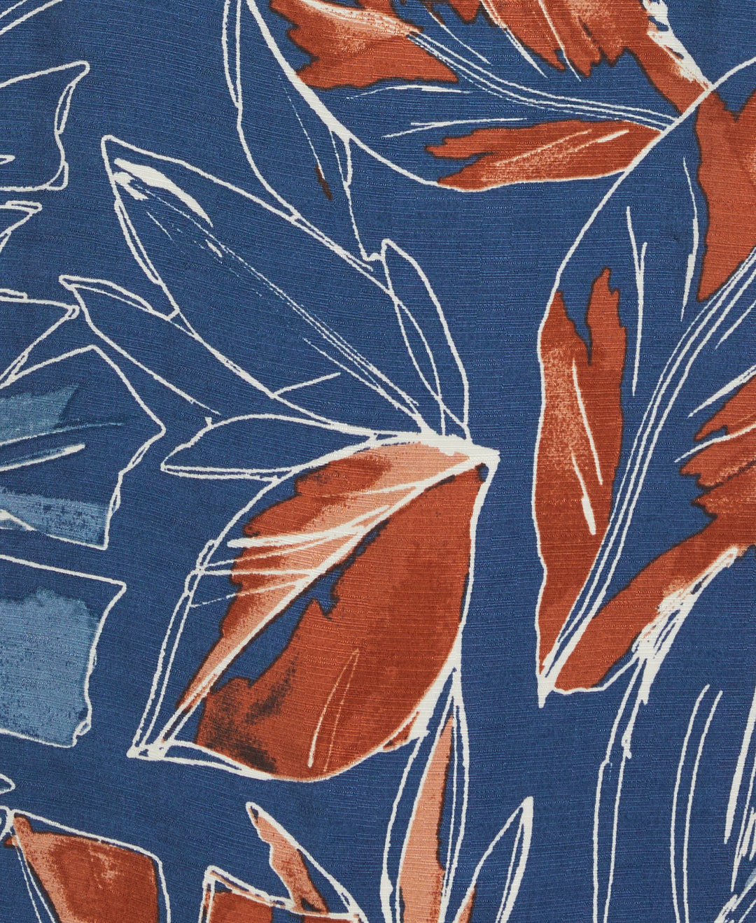 Oversized Tropical Sketch Print Shirt (Ensign Blue) 