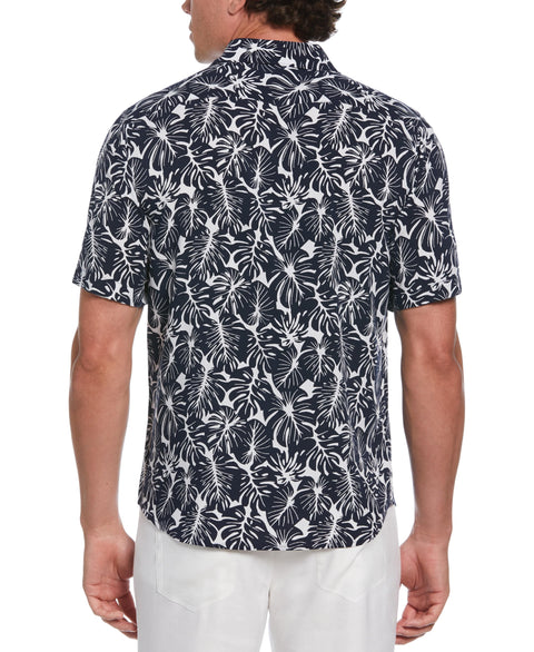 Palm Leaf Print Shirt (Navy Iris) 