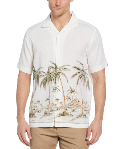 Palm Print Border Shirt (Brilliant White) 