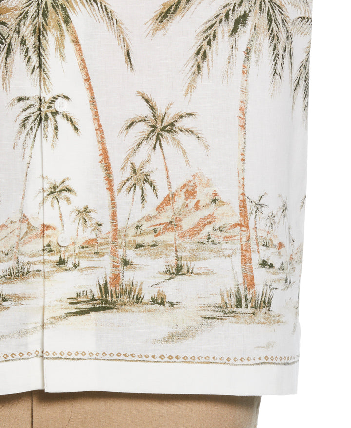 Palm Print Border Shirt (Brilliant White) 
