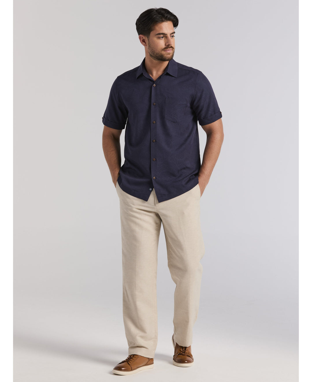 Palm Print Shirt-Casual Shirts-Cubavera