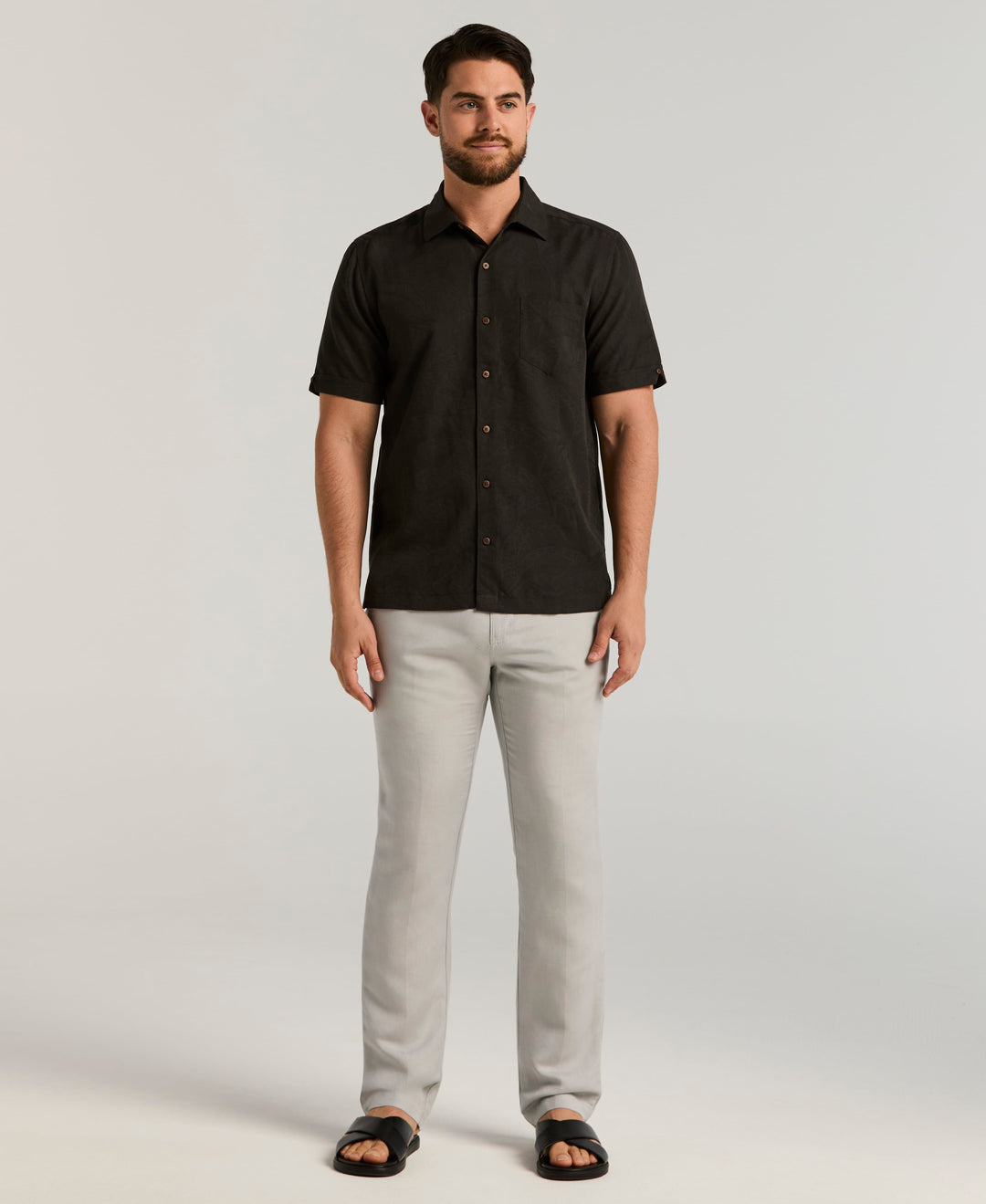 Palm Print Shirt (Jet Black) 