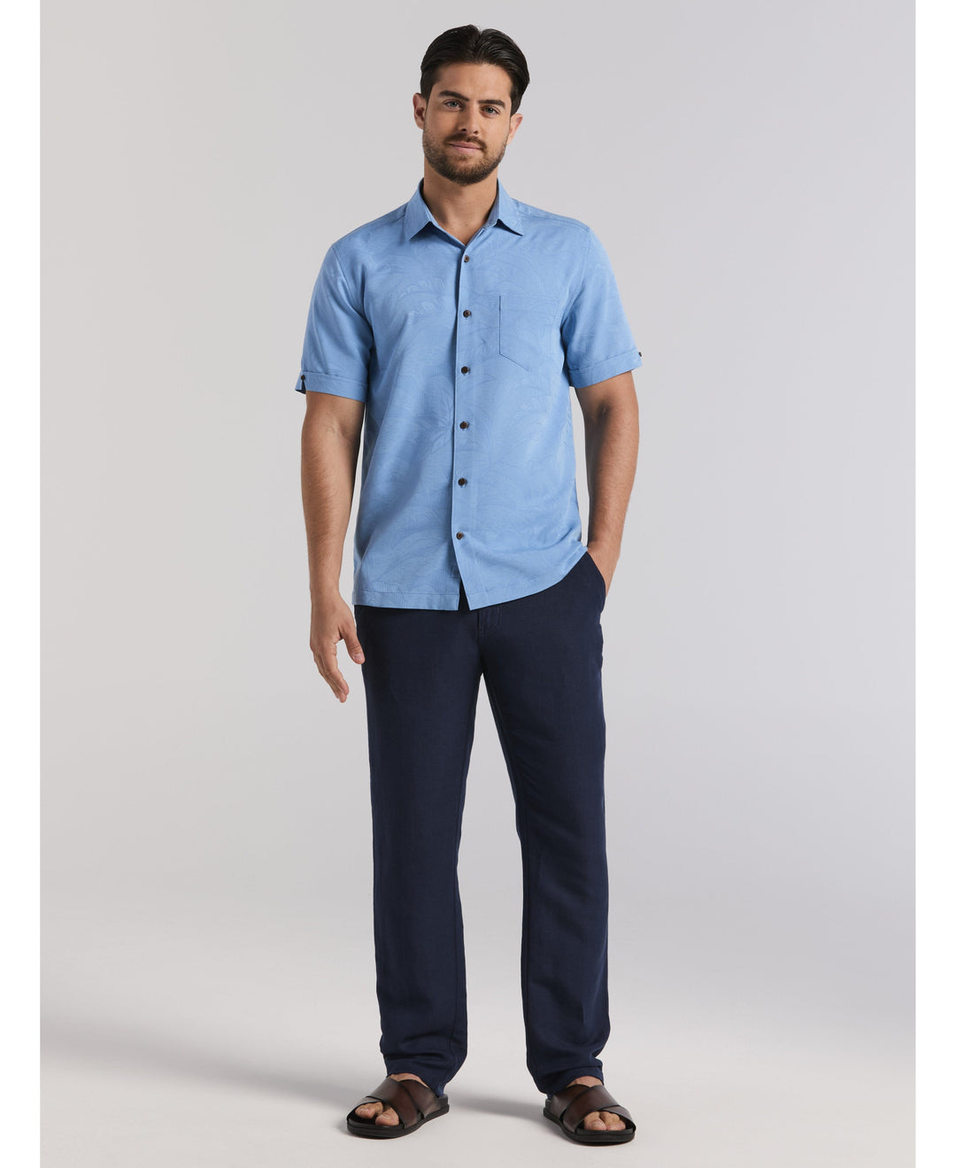 Palm Print Shirt-Casual Shirts-Cubavera