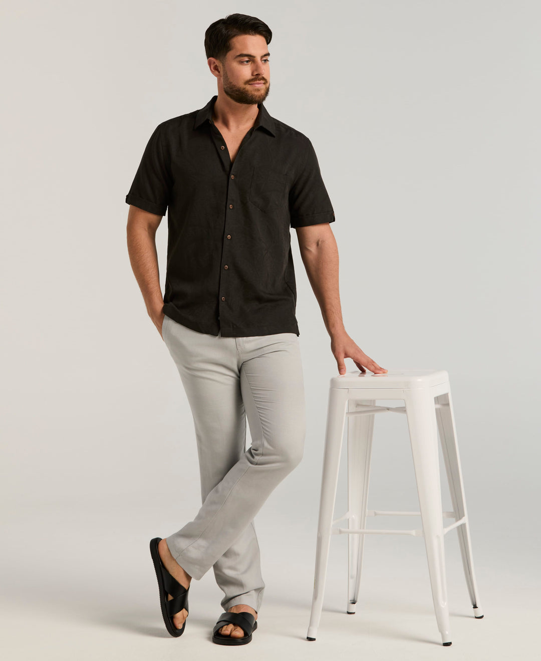 Palm Print Shirt (Jet Black) 