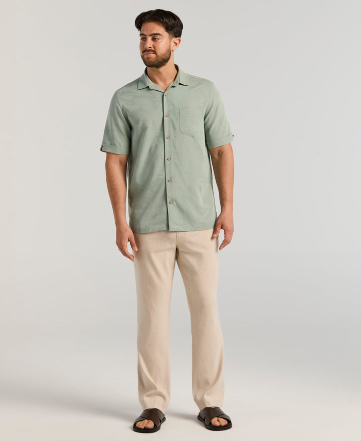 Palm Print Shirt (Green Milieu) 