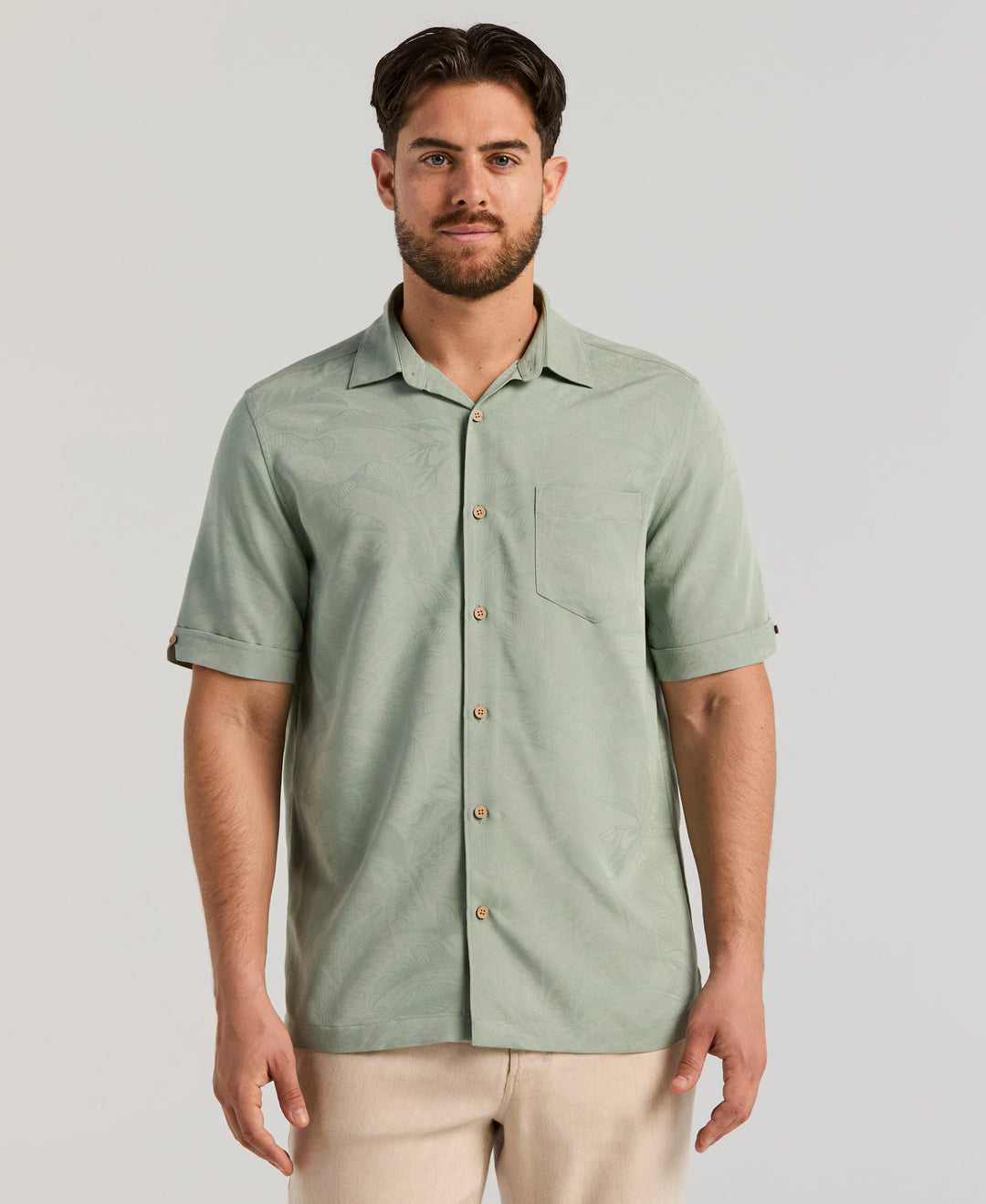 Palm Print Shirt (Green Milieu) 