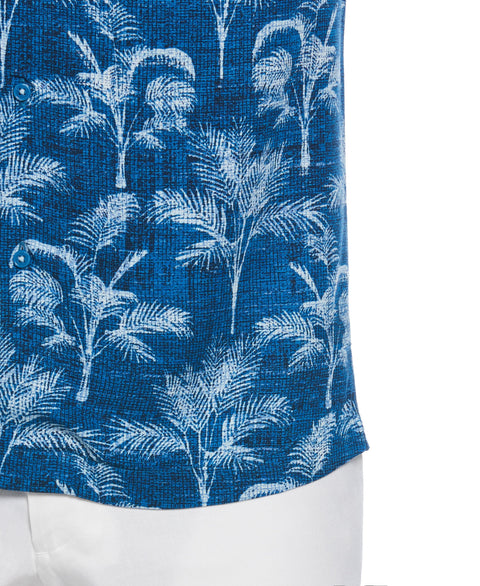 Palm Tree Print Shirt (Mykonos Blue) 