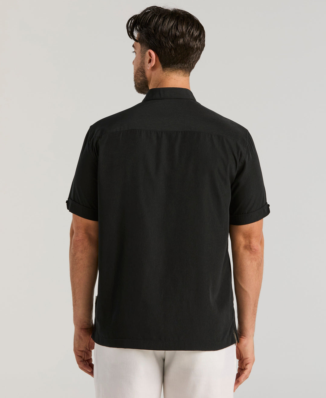 Insert Panels Pickstitch Shirt (Jet Black) 