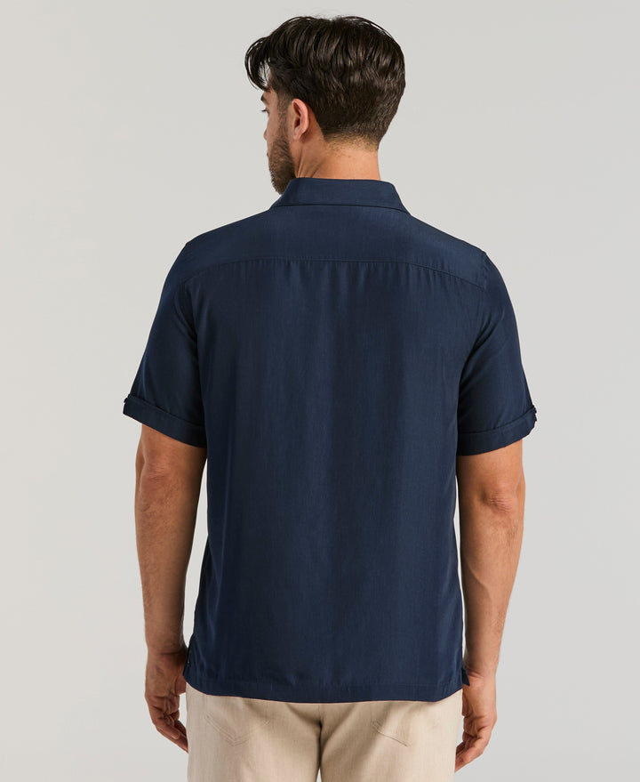 Insert Panels Pickstitch Shirt (Dress Blues) 