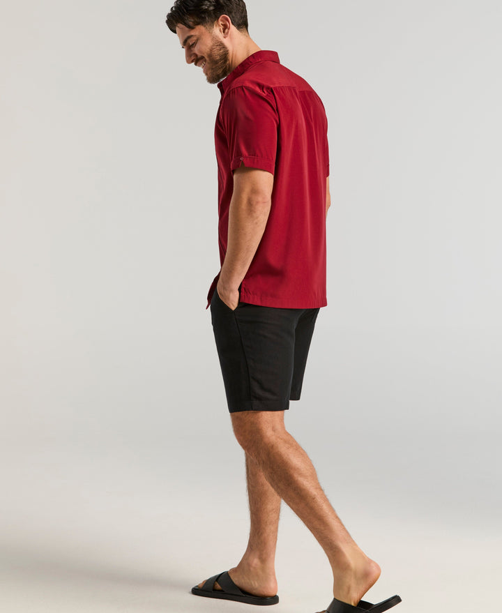 Insert Panels Pickstitch Shirt (Biking Red) 