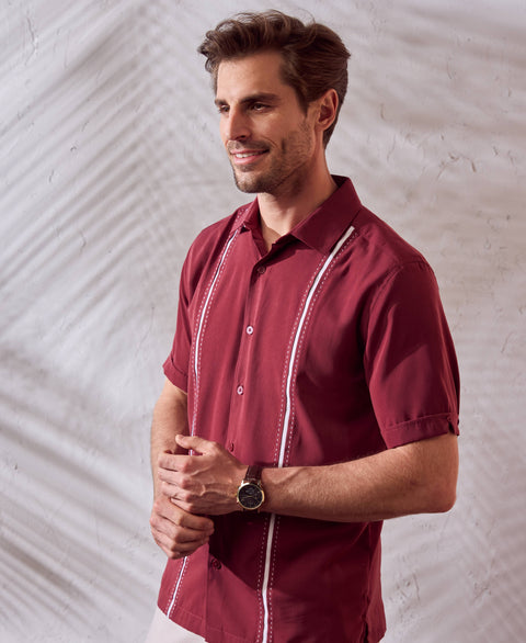 Panel Shirt - Contrast Stitching-Casual Shirts-Cubavera