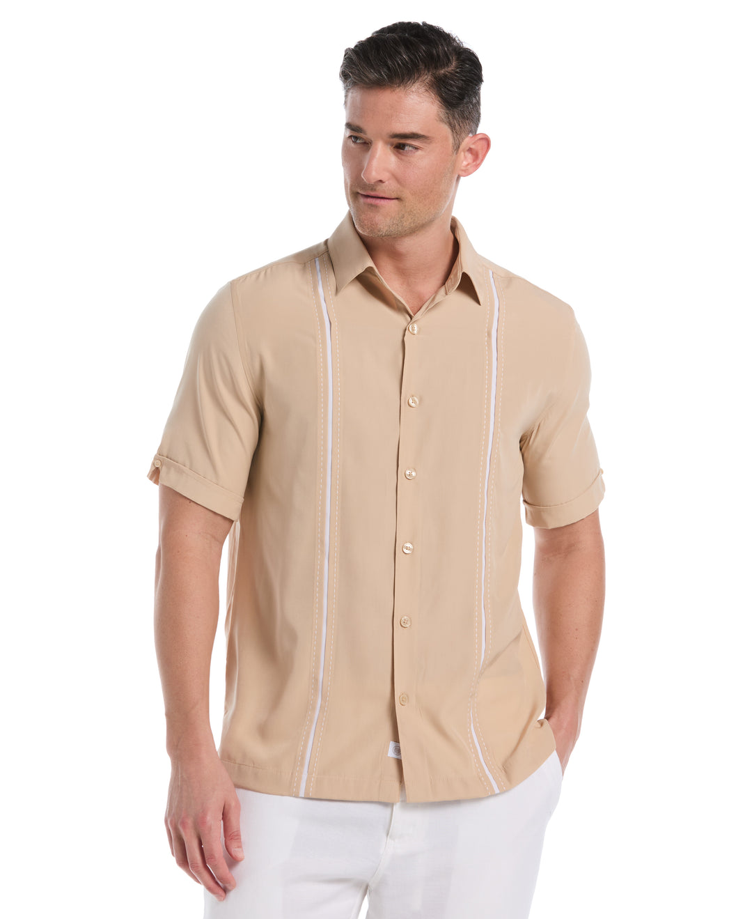 Insert Panels Pickstitch Shirt (Irish Cream) 