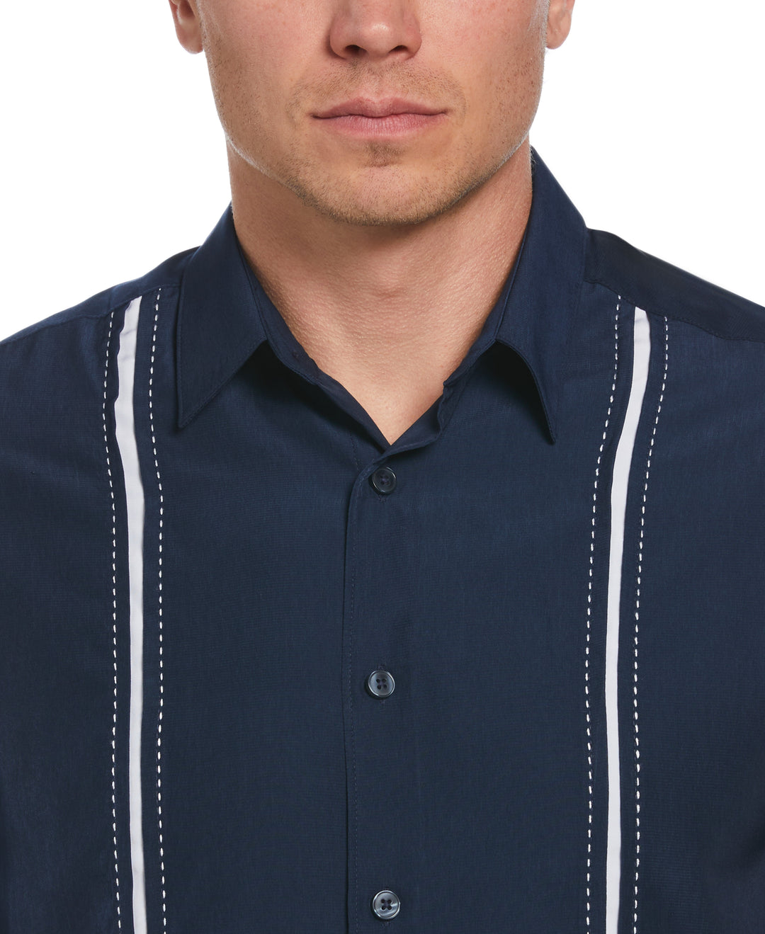 Insert Panels Pickstitch Shirt (Dress Blues) 