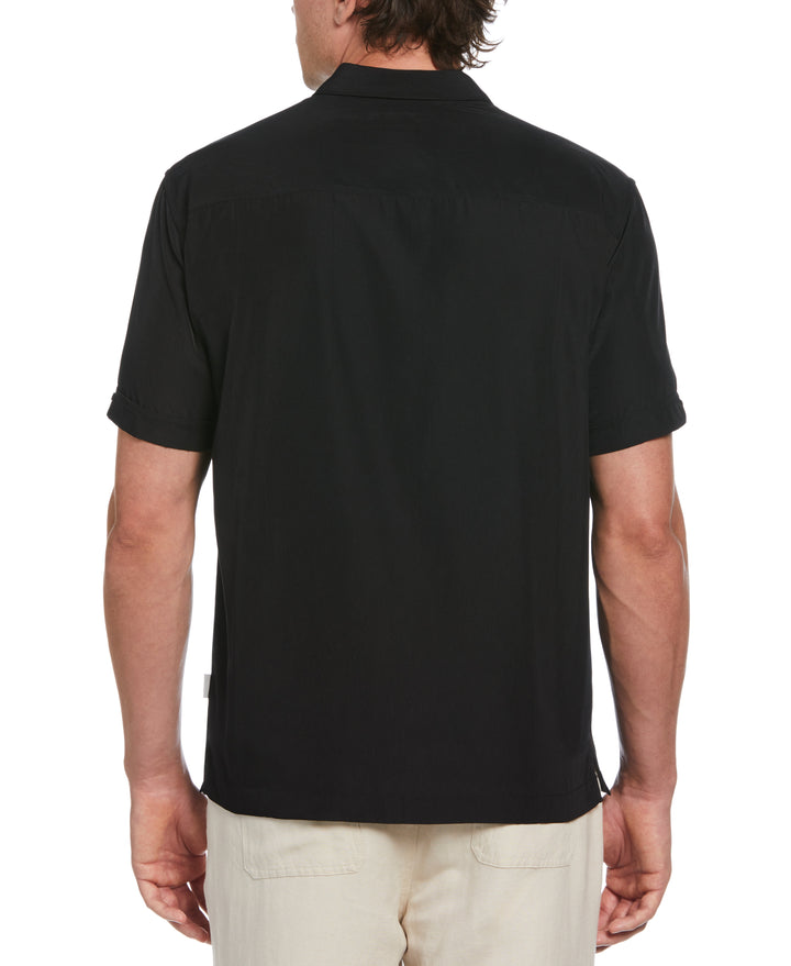 Insert Panels Pickstitch Shirt (Jet Black) 