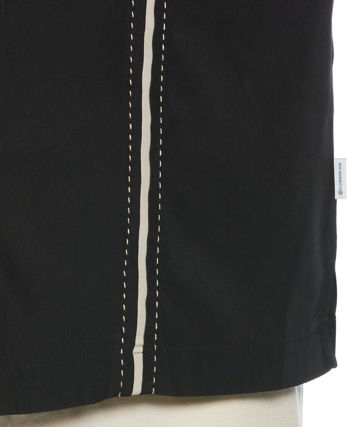 Insert Panels Pickstitch Shirt (Jet Black) 