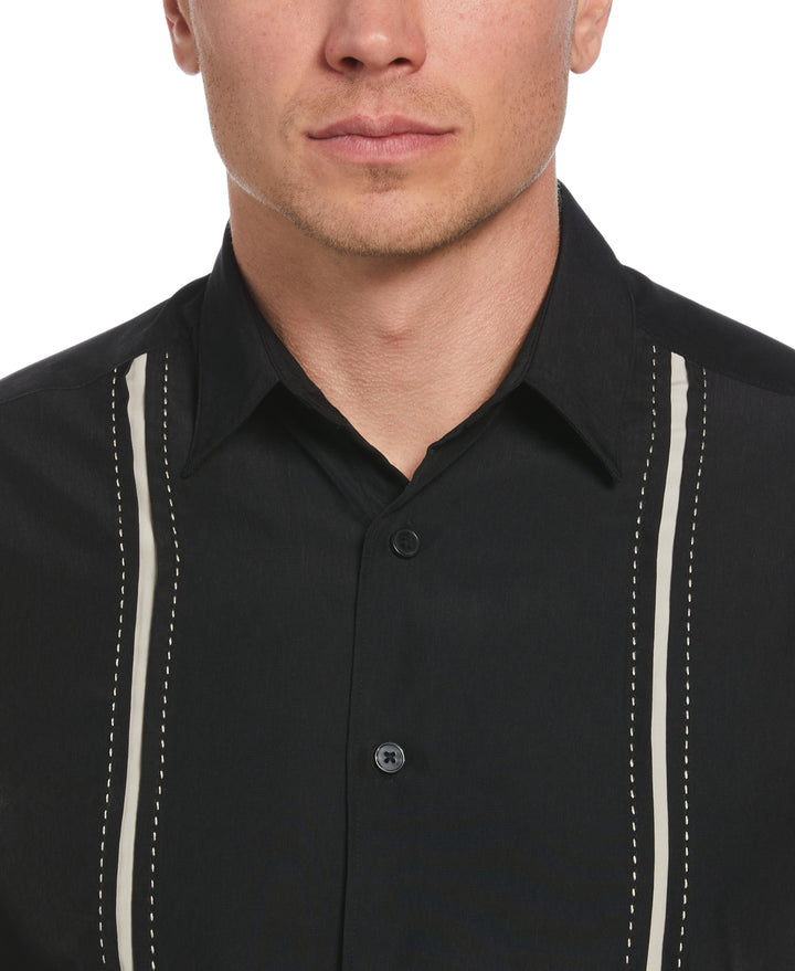 Insert Panels Pickstitch Shirt (Jet Black) 