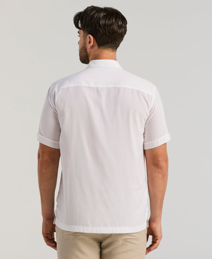 Insert Panels Pickstitch Shirt (Bright White) 