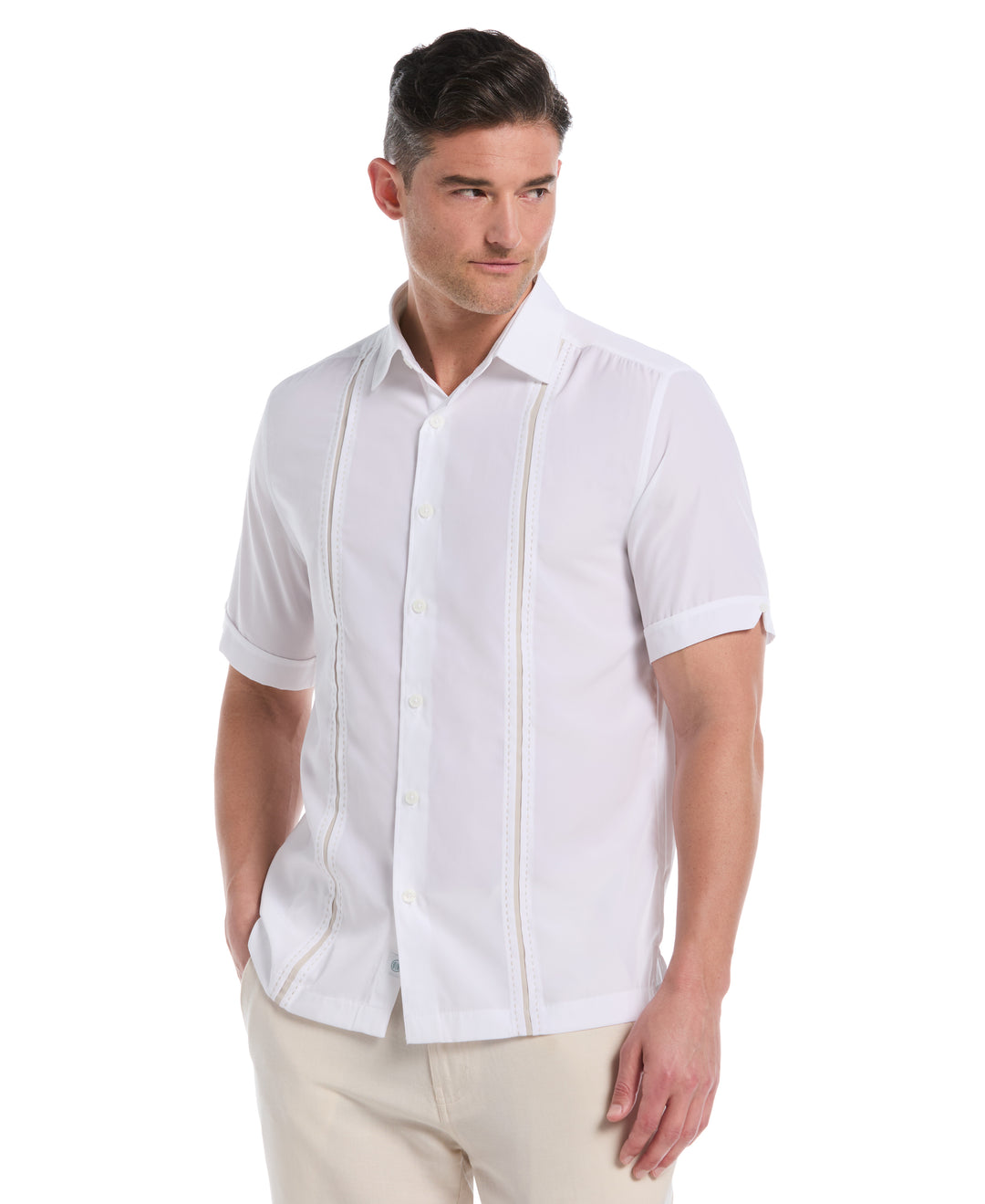 Insert Panels Pickstitch Shirt (Bright White) 