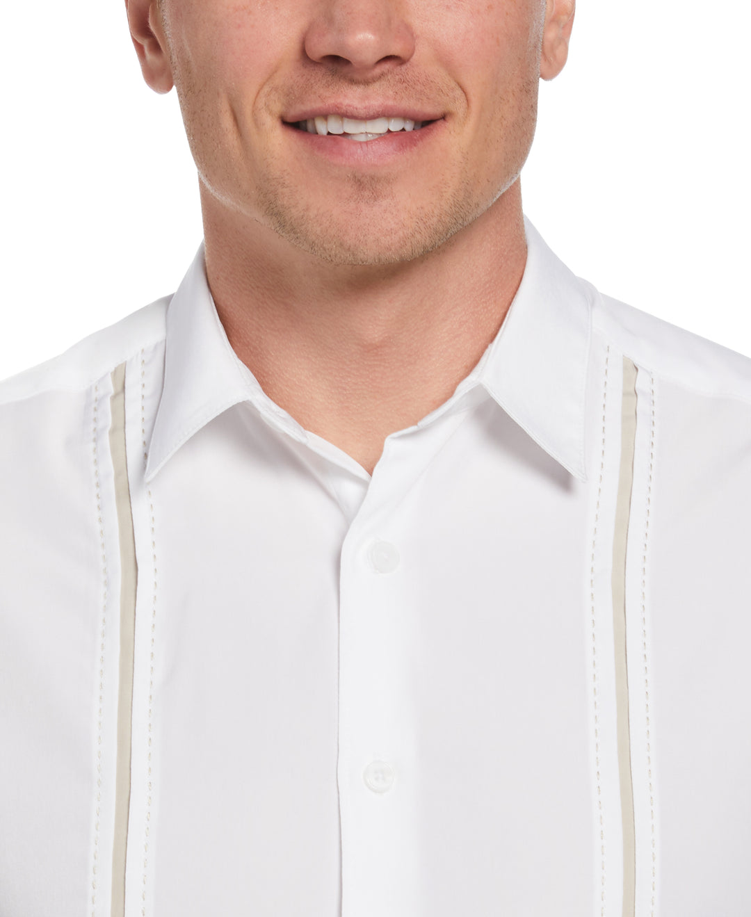 Insert Panels Pickstitch Shirt (Bright White) 