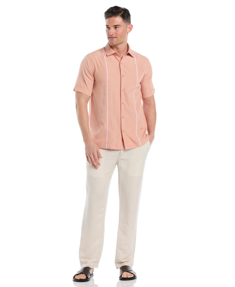 Insert Panels Pickstitch Shirt (Dusty Coral) 
