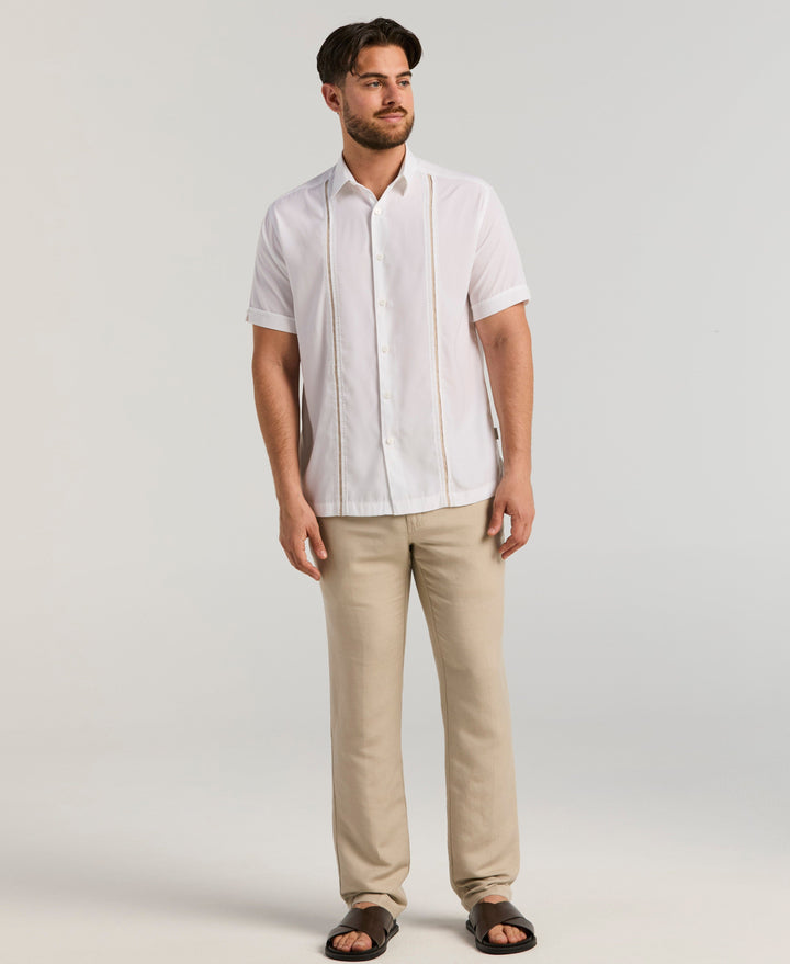 Insert Panels Pickstitch Shirt (Bright White) 