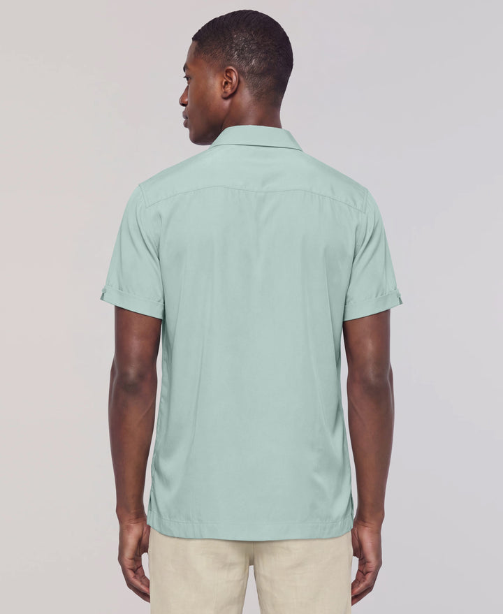 Insert Panels Pickstitch Shirt (Blue Surf) 